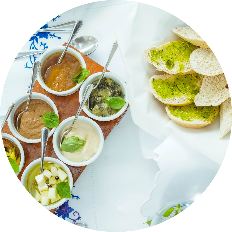 breads and dips circles